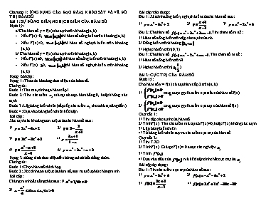 Giải tích 12 - Ôn tập chương 1